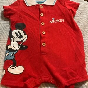 Disney Baby‎ Red Romper with White Collar